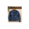 Vintage Lee Riders Denim Jacket 80s Plaid Lined Trucker USA Men Small