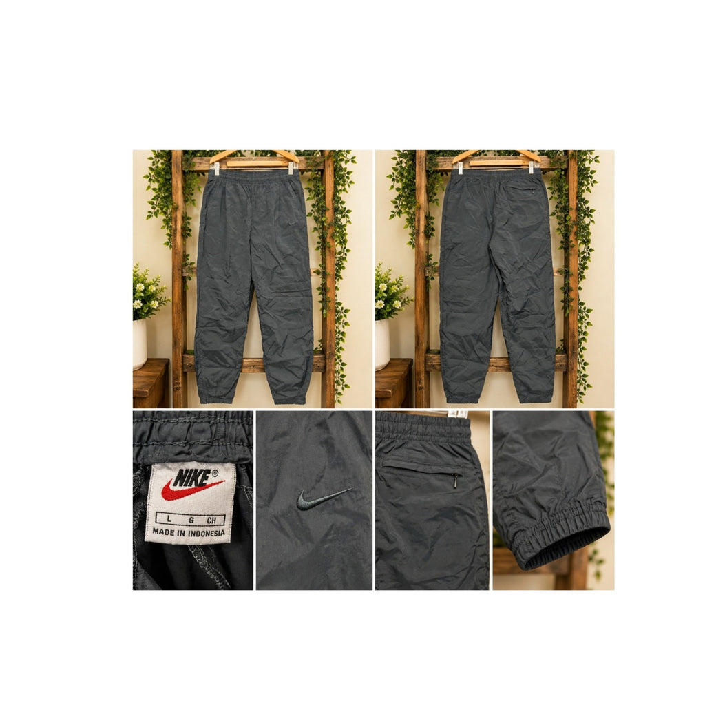Vintage Nike Nylon Windbreaker Track Pants Lined Gray Men's Size Large