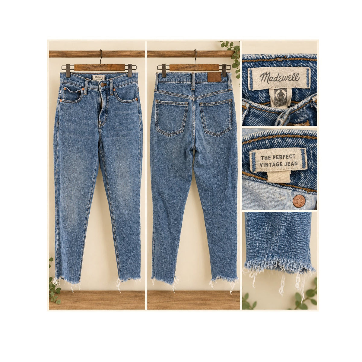 Madewell The Perfect Vintage Jean Raw Hem Stretch High Rise W26