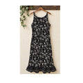 Vintage Sharon Young 90s Novelty Print Tank Dress Ruffle Black 12