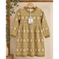 NWT Kate Quinn Girls 6Y Fair Isle Knit Sweater Dress Olive Cream Snowflake