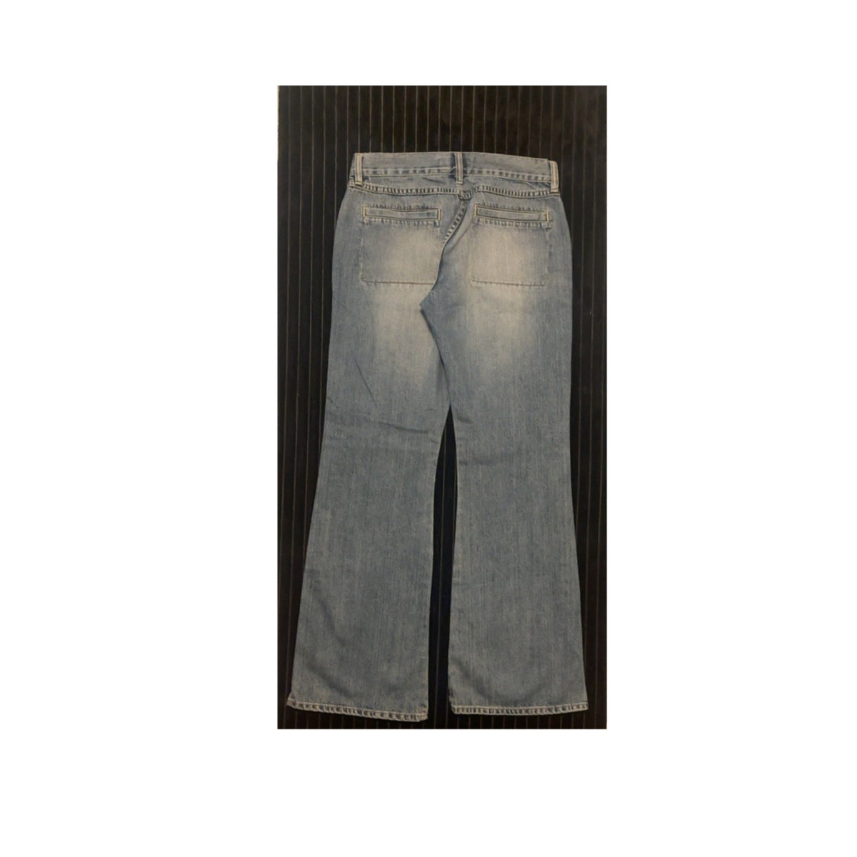VTG 2004 Old Navy Low Waist Flare Jeans Size 8 Light Wash Patch Pocket 100% Cotton