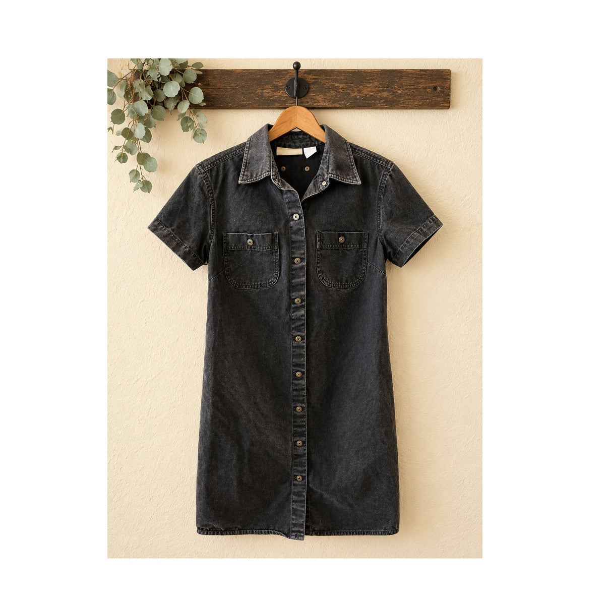Vintage Liz Claiborne Lizwear Snap Front Denim Shirt Dress Size 4
