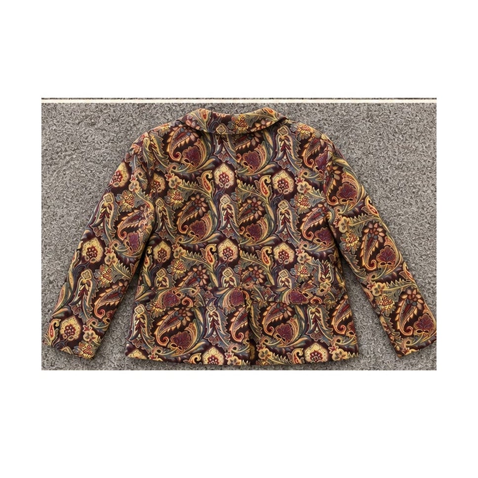 Vintage 00s Notations Paisley Tapestry Jacket Blazer Womens XL