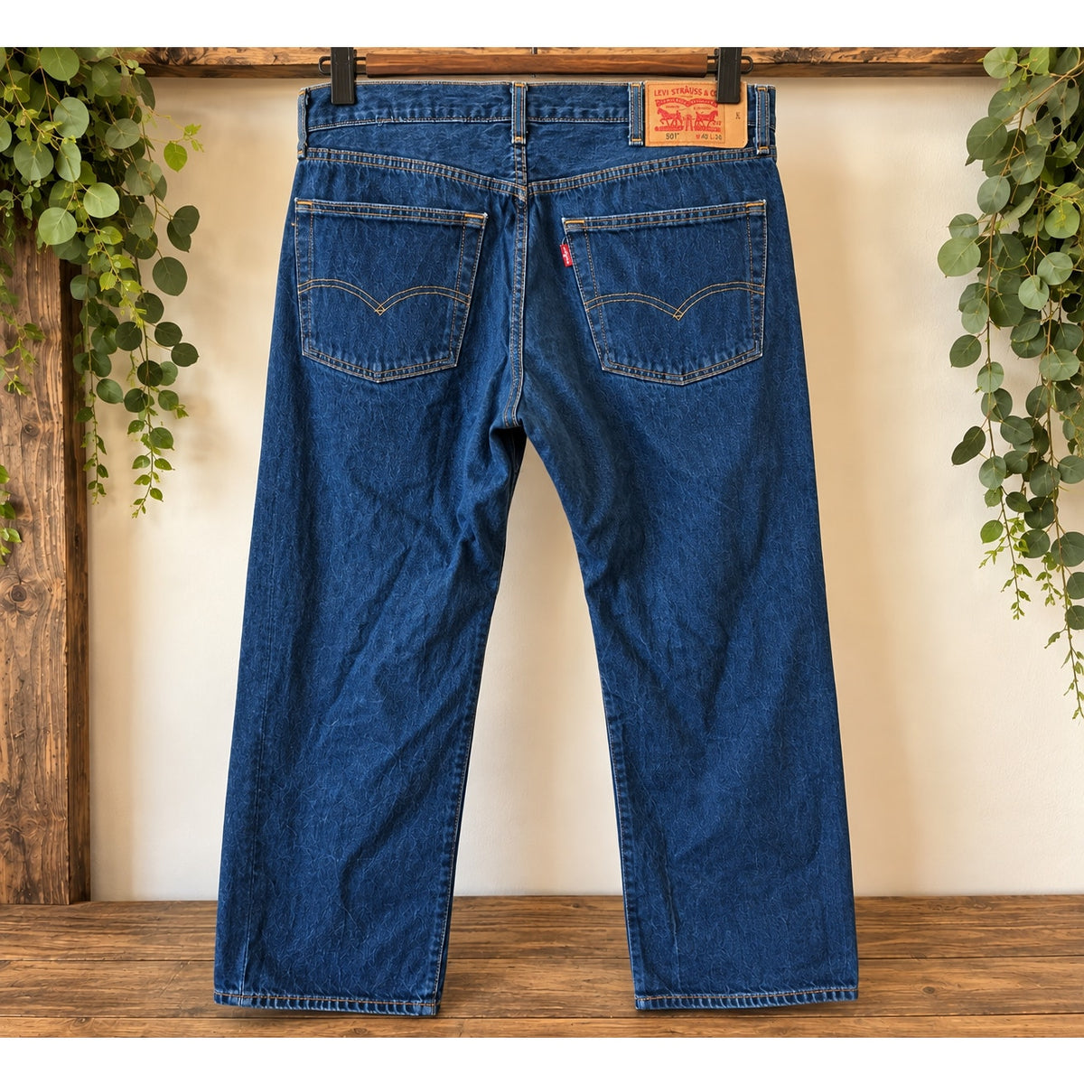 Levi's 501 Original Fit Jeans Men's 40x34 Blue Denim Button Fly Straight Leg