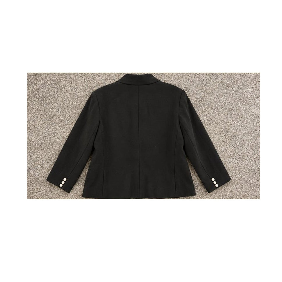 Vintage Bob Mackie Wearable Art Black Jeweled Collar Jacket Large
