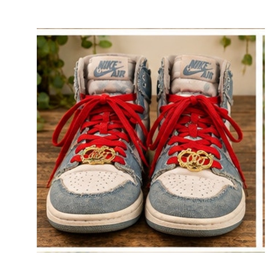 Jordan 1 Retro High OG Denim 2022 Blue White Sneakers GS Size 6Y
