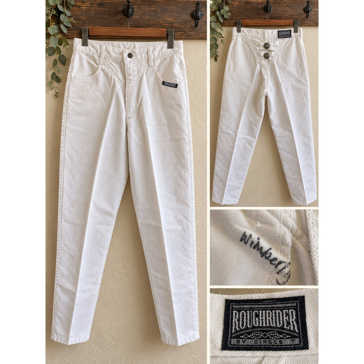Vintage Roughrider Circle T White High Waisted Western Jeans Size 5/6