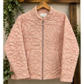 By Anthropologie Relaxed Quilted Jacket S Pink Floral Botanical Full Zip Puffer