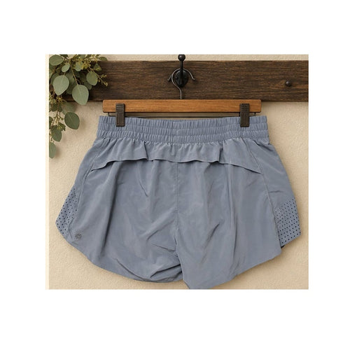 Athleta Hustle 4.5″ Running Shorts Blue Gray Perforated Size L