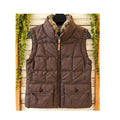Eddie Bauer Women Yukon EB550 Down Puffer Vest Faux Fur Brown S