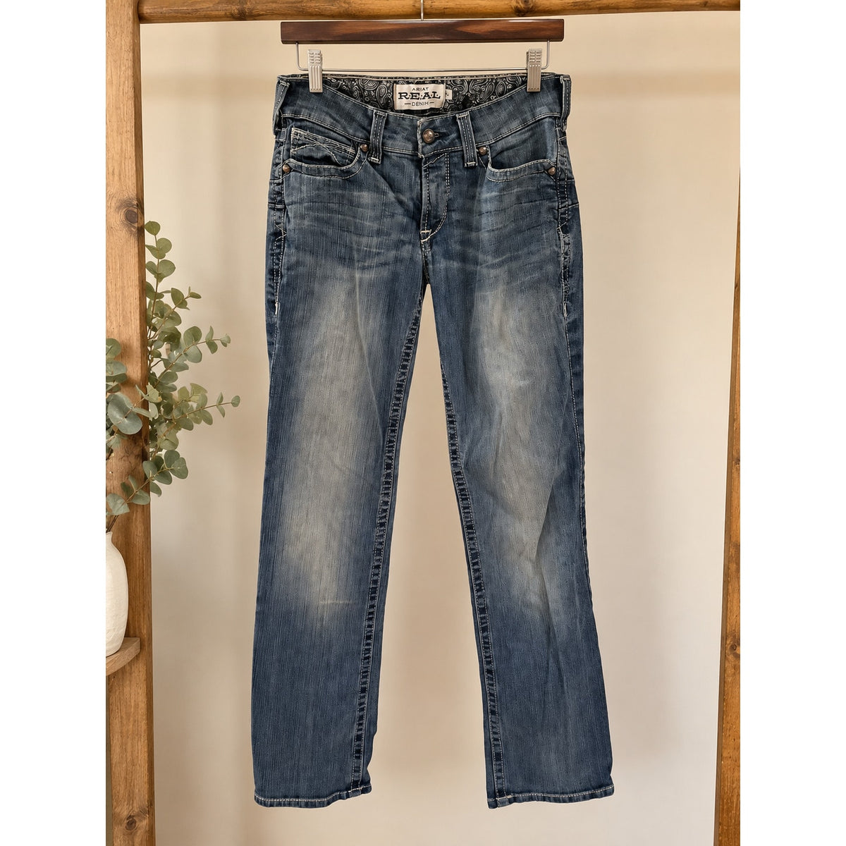 Ariat R.E.A.L. Denim 28R Medium Wash Western Bootcut Jeans Cowgirl