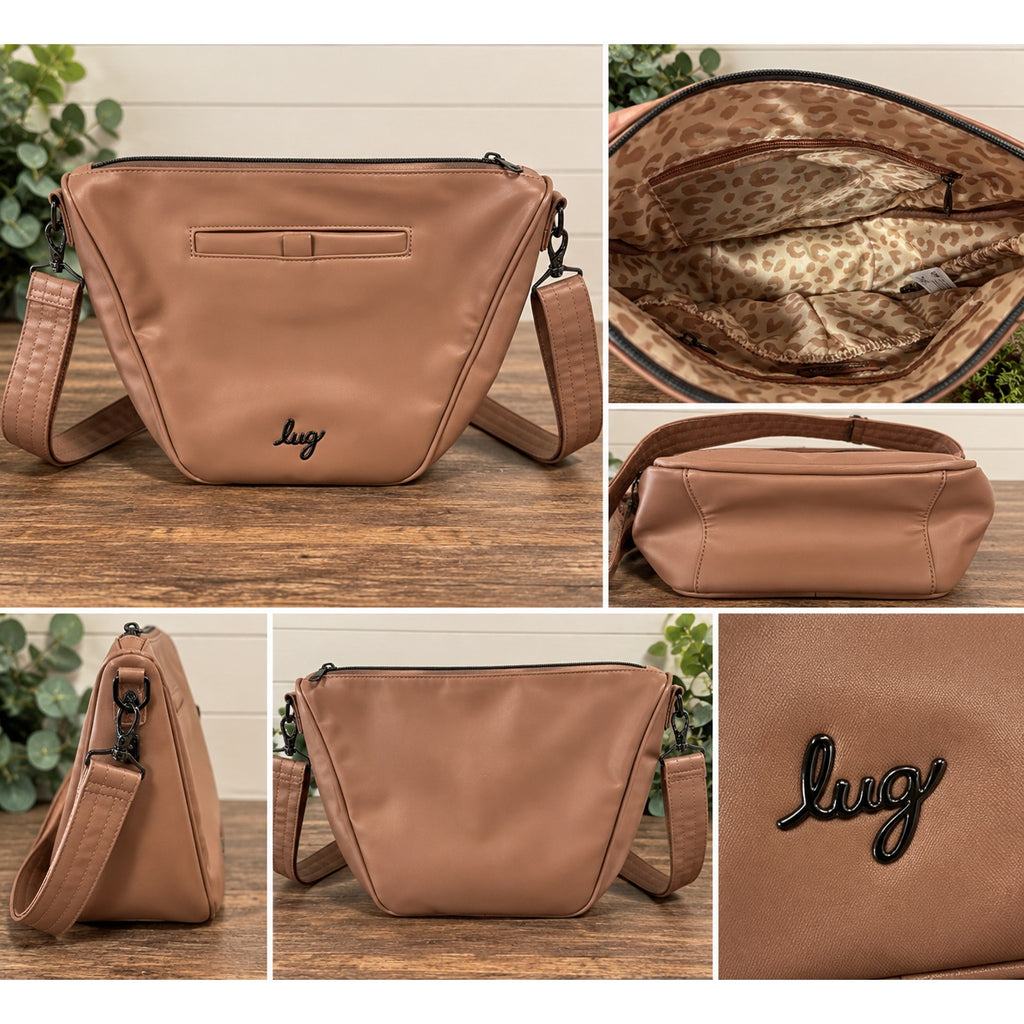 NWOT Lug Satin Luxe Medium Shoulder Bag Quest Chia Latte Crossbody Purse