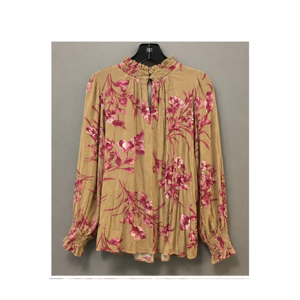 Easel Style: "Where Have You Been" Floral Mock Neck Blouse