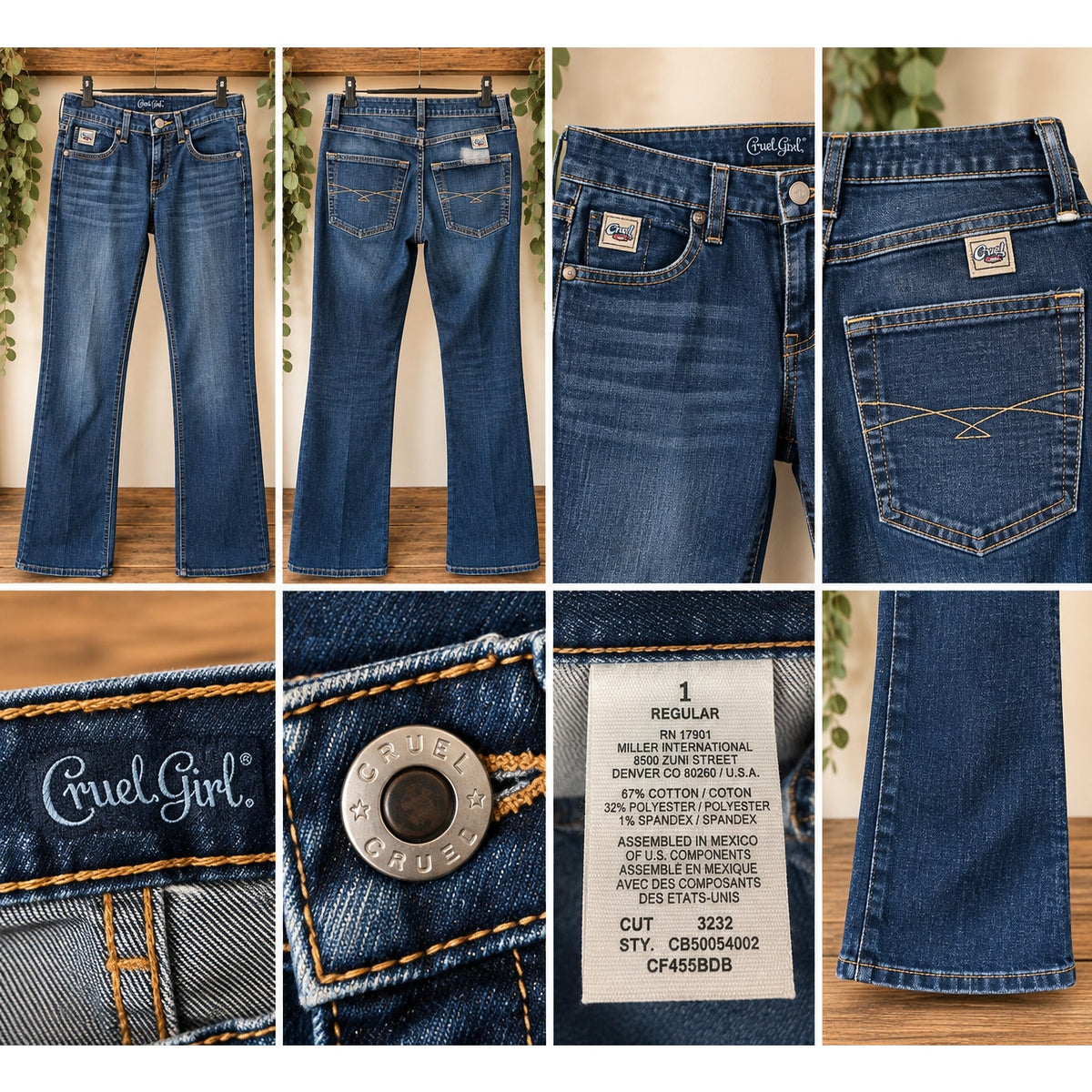 Cruel Girl Jeans Womens Size 1R Blue Denim Bootcut Western Stretch 1 Regular