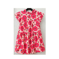 Jodifl Pink Floral Tiered Babydoll Tunic Top Small Ruffle Split V Neck