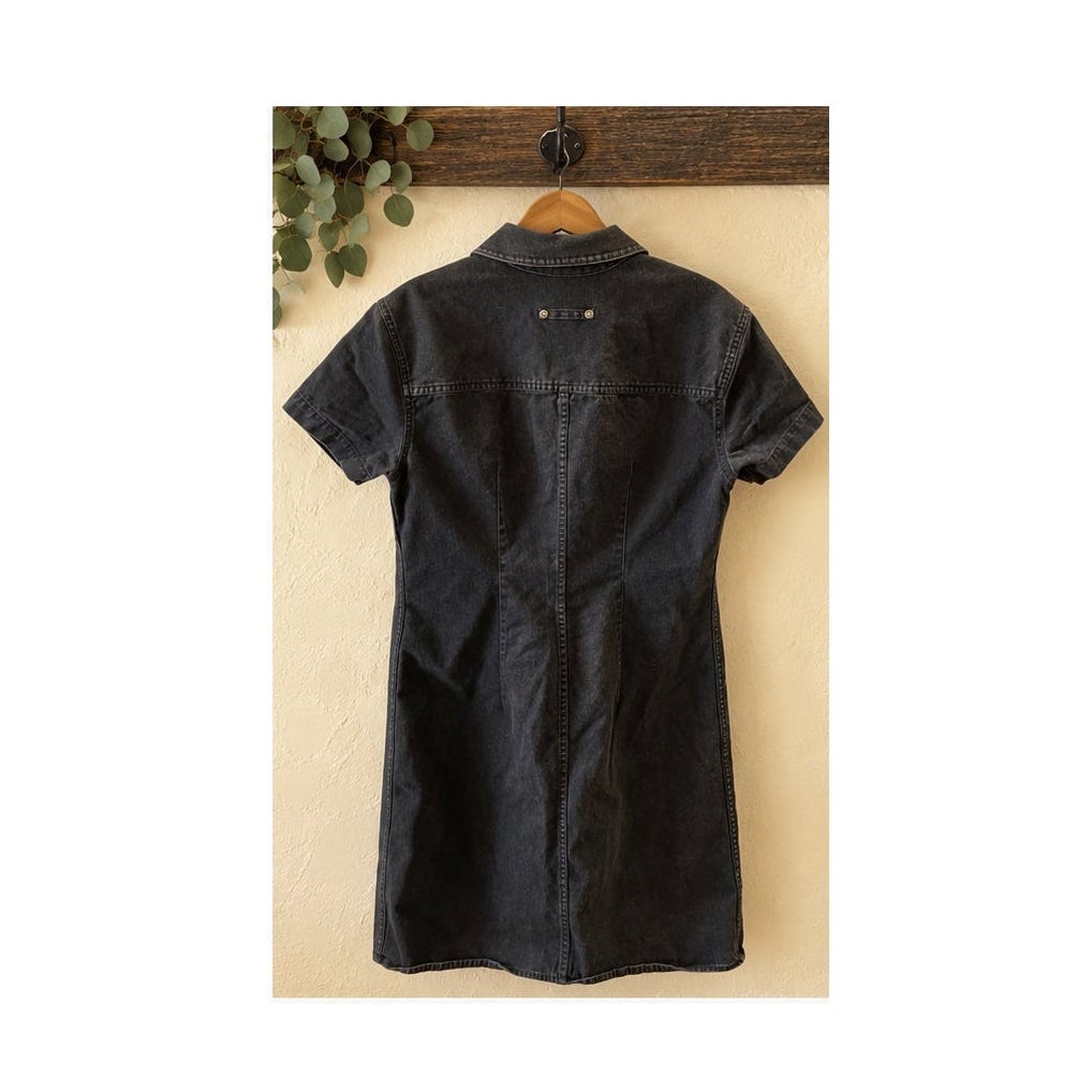 Vintage Liz Claiborne Lizwear Snap Front Denim Shirt Dress Size 4