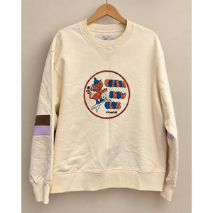 Coach Chelsea Snow Club Signature Crewneck Sweatshirt Ivory Size L Preloved