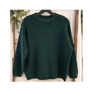 Vintage Huntington Ridge Forest Green Chunky Knit Crewneck Sweater