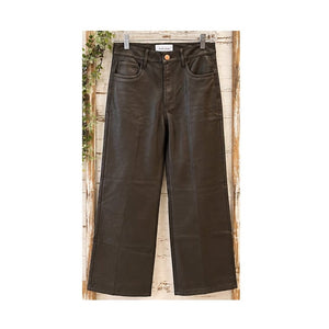 Dear John Fiona High Rise Espresso Brown Faux Leather Wide Leg Pants 25
