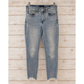 🔥 JUDY BLUE WOMEN'S BLEACH SPLASH SHARK BITE SKINNY JEANS - SIZE 3/26 🔥