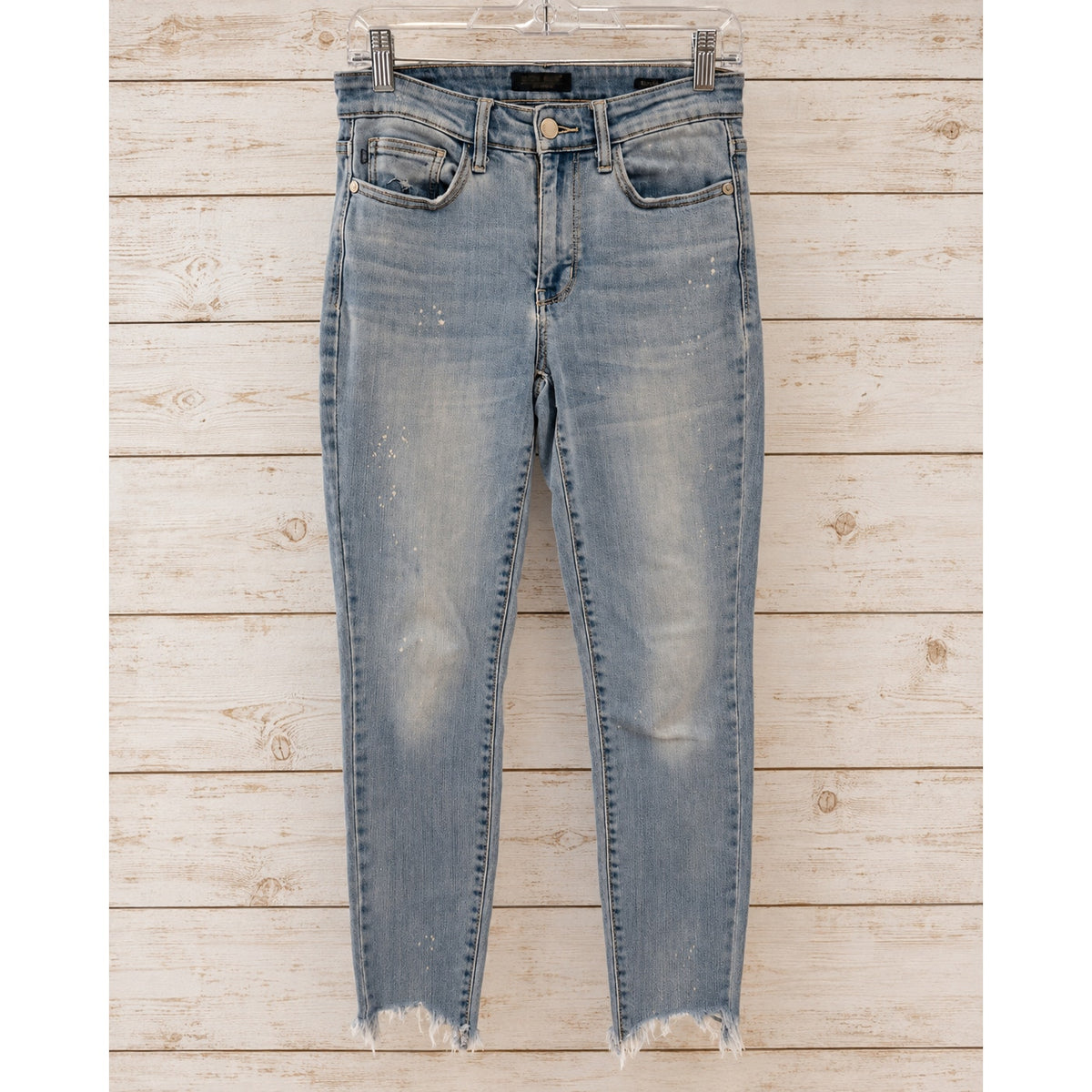 🔥 JUDY BLUE WOMEN'S BLEACH SPLASH SHARK BITE SKINNY JEANS - SIZE 3/26 🔥