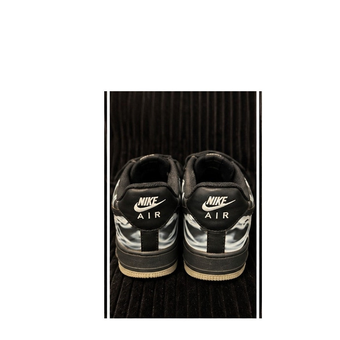 Nike Air Force 1 Low Black Skeleton Halloween 2019 Men's Size 8.5