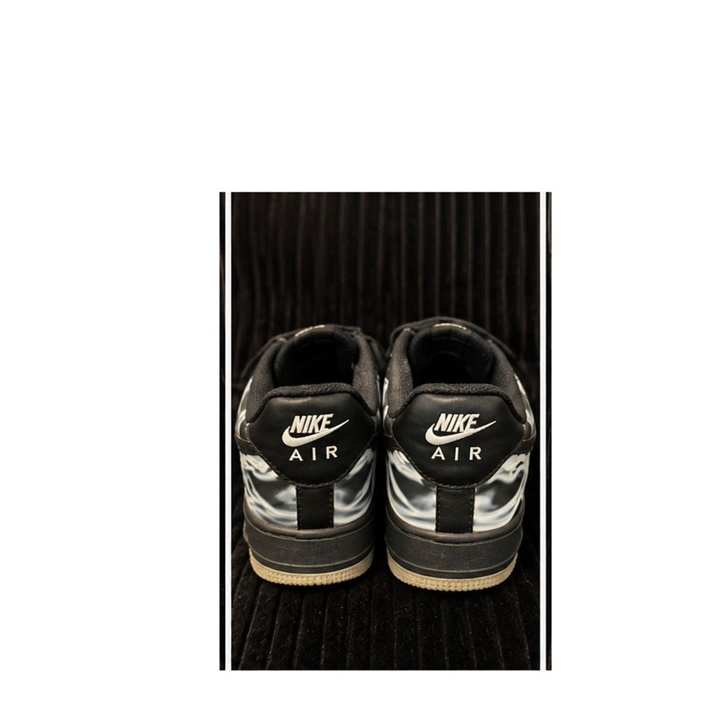 Nike Air Force 1 Low Black Skeleton Halloween 2019 Men's Size 8.5