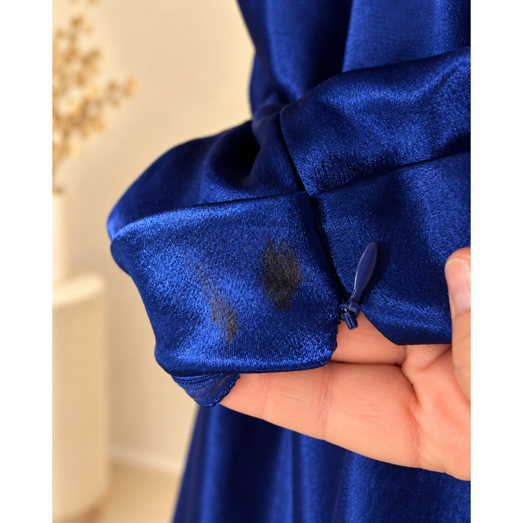 NEW Aidan by ADRIANNA PAPELL 14 Royal Sapphire One Shoulder Satin Tulip Dress