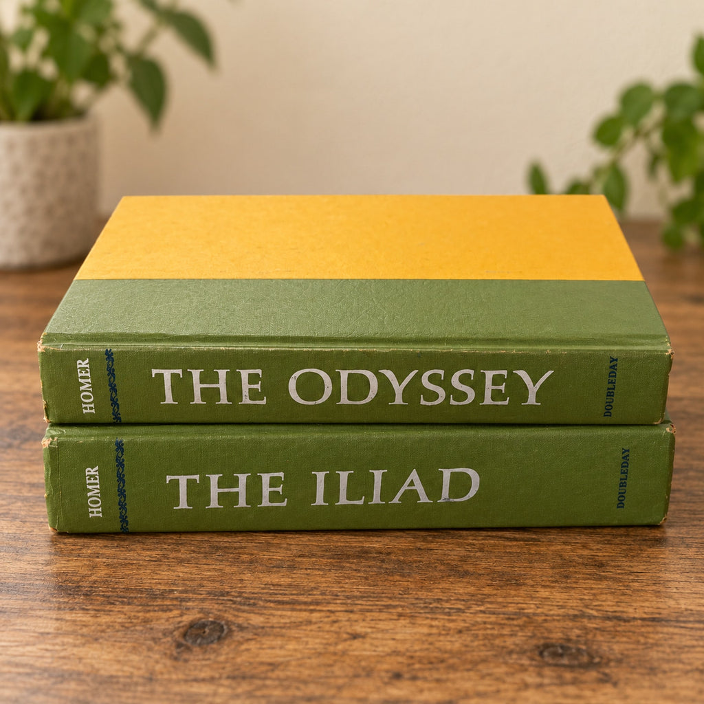 Vintage Homer Set: The Iliad (1974) & The Odyssey (1961) Doubleday Hardcovers