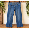 Wrangler Q-Baby Ultimate Riding Jeans Womens 1/2 x 34 Bootcut Blue Denim