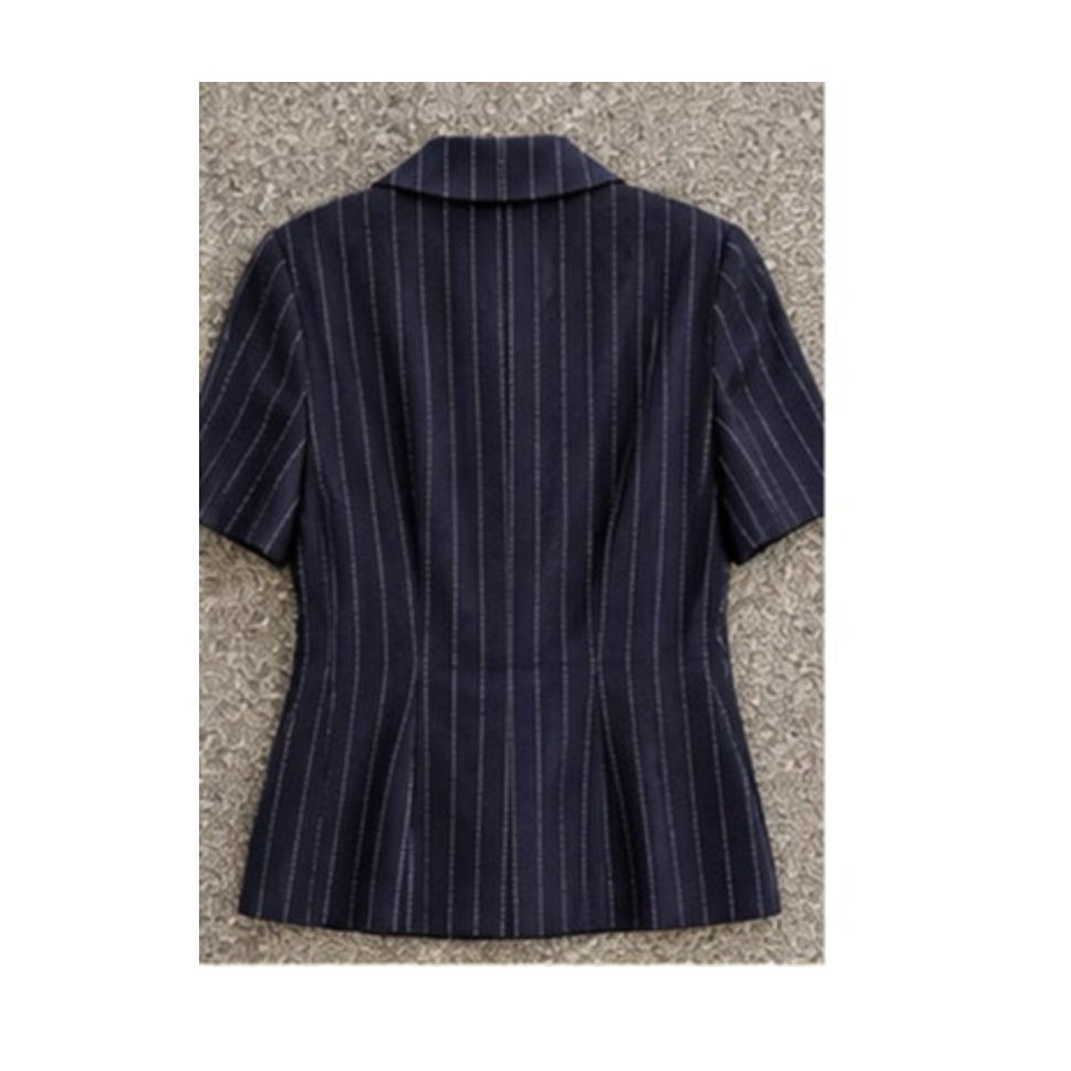 Vintage Lois Snyder Dani Max Navy Pinstripe Suit Set 6 Pantsuit