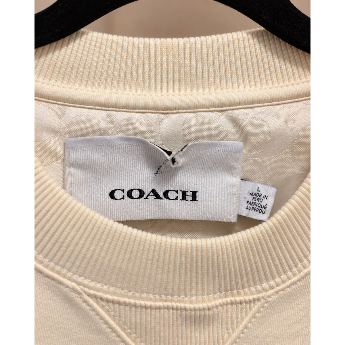 Coach Chelsea Snow Club Signature Crewneck Sweatshirt Ivory Size L Preloved