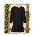 LOFT Speckled Confetti Tweed Puff Sleeve Ruffle Hem Dress | Large