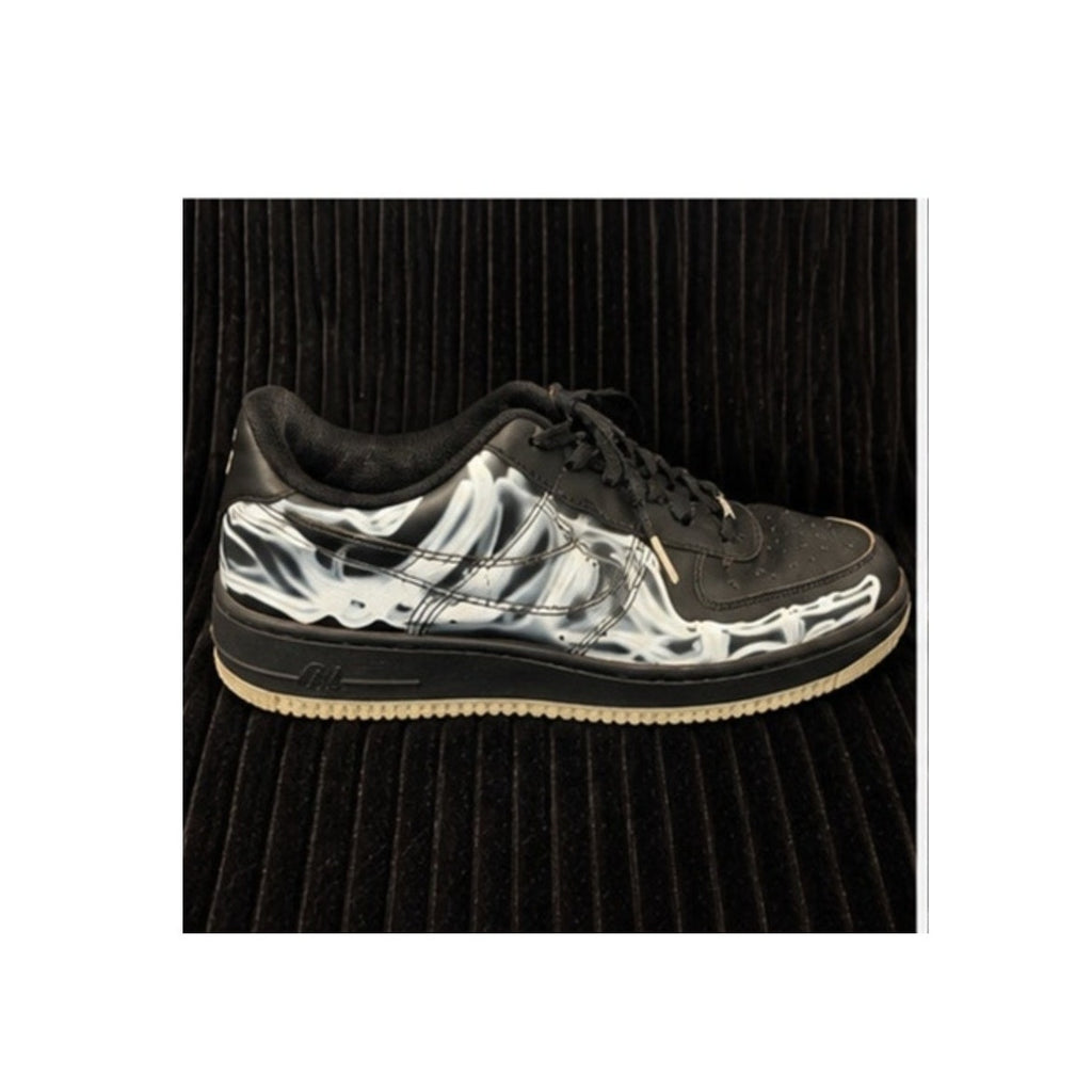 Nike Air Force 1 Low Black Skeleton Halloween 2019 Men's Size 8.5