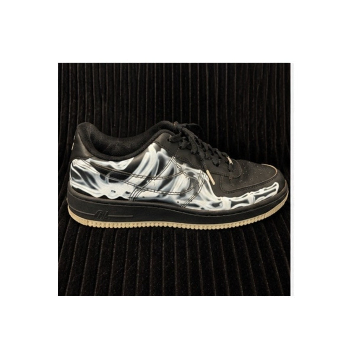 Nike Air Force 1 Low Black Skeleton Halloween 2019 Men's Size 8.5