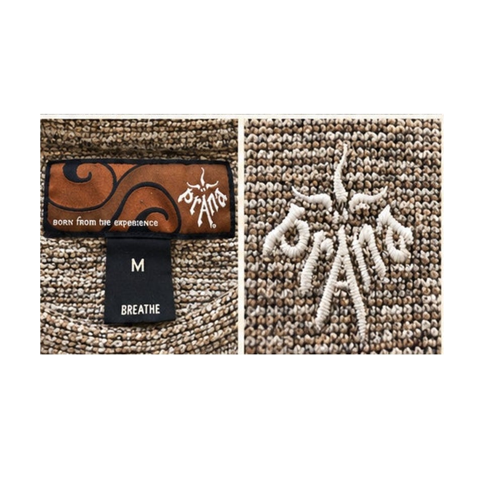 prAna Cozy Up Sweatshirt M Mustard Brown Heather Raglan Pullover
