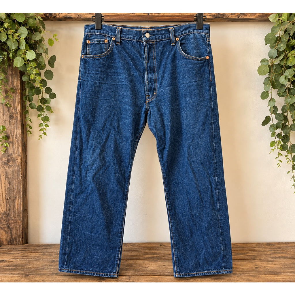 Levi's 501 Original Fit Jeans Men's 40x34 Blue Denim Button Fly Straight Leg