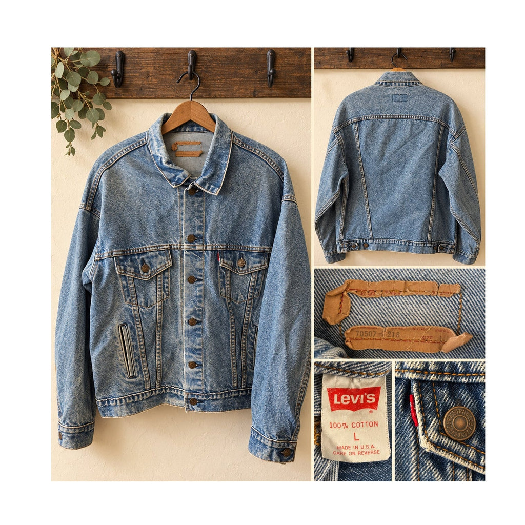Vintage Levis 70507 0218 Denim Trucker Jacket Made in USA Men's L Fit
