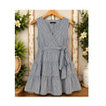Tommy Hilfiger Blue White Stripe Tiered Fit & Flare Wrap Dress Womens Size 16