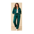 Vintage Fuda International Women's Medium Silk Tracksuit Set Green