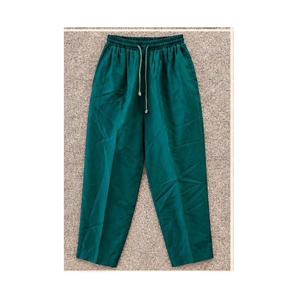 Vintage Fuda International Women's Medium Silk Tracksuit Set Green