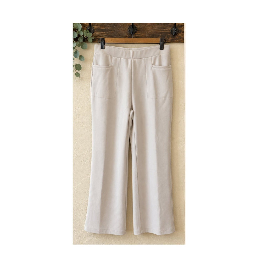 Wynne Layers Smooth Operator Knit Flare Pull On Pants Cream Womens L