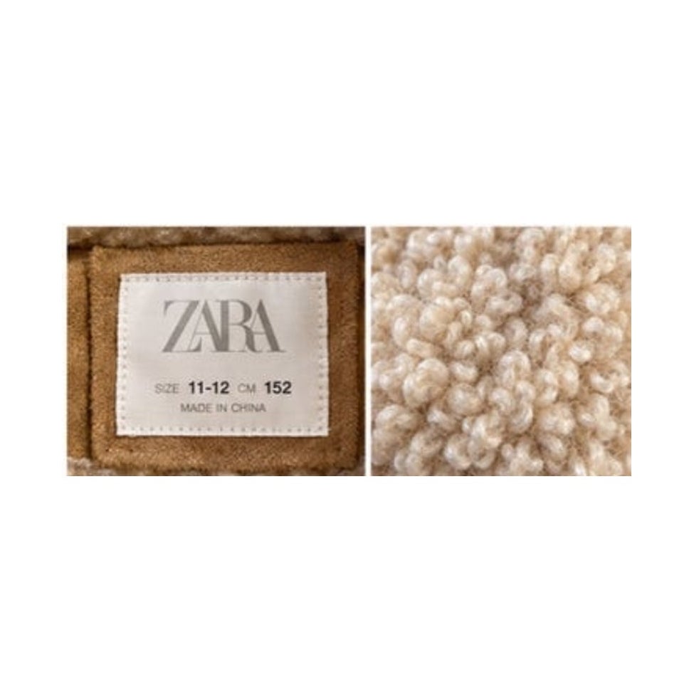 Zara Girls 11-12 Faux Shearling Suede Aviator Jacket Tan Women XS S