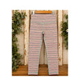 Lululemon Wunder Under Crop III Cyber Stripe Pink Green Leggings Sz 8