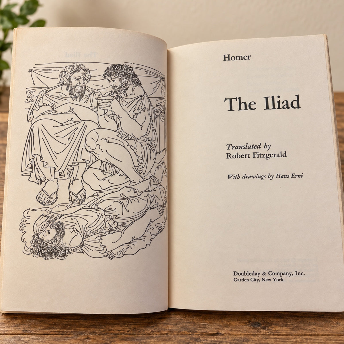 Vintage Homer Set: The Iliad (1974) & The Odyssey (1961) Doubleday Hardcovers