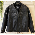 First MFG Mens Heavy Leather Motorcycle Jacket Reflective Skulls M 8XL