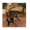 Vintage Oak Roll Top Desk Double Pedestal Home Office Storage