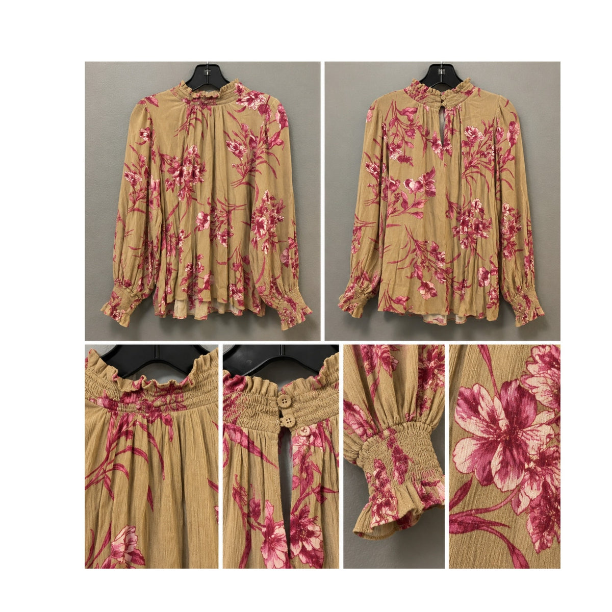 Easel Style: "Where Have You Been" Floral Mock Neck Blouse