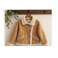 Zara Girls 11-12 Faux Shearling Suede Aviator Jacket Tan Women XS S